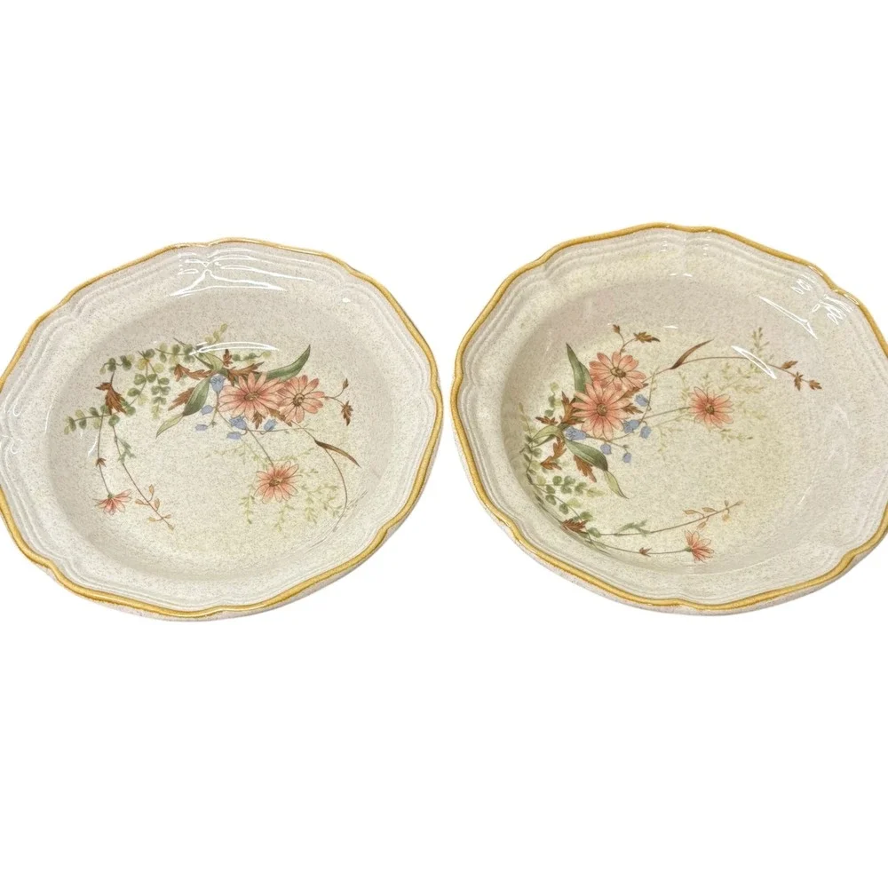 Vintage Mikasa Field Bouquet EB 805 Soup Salad Bowls Set of 2  8.25in